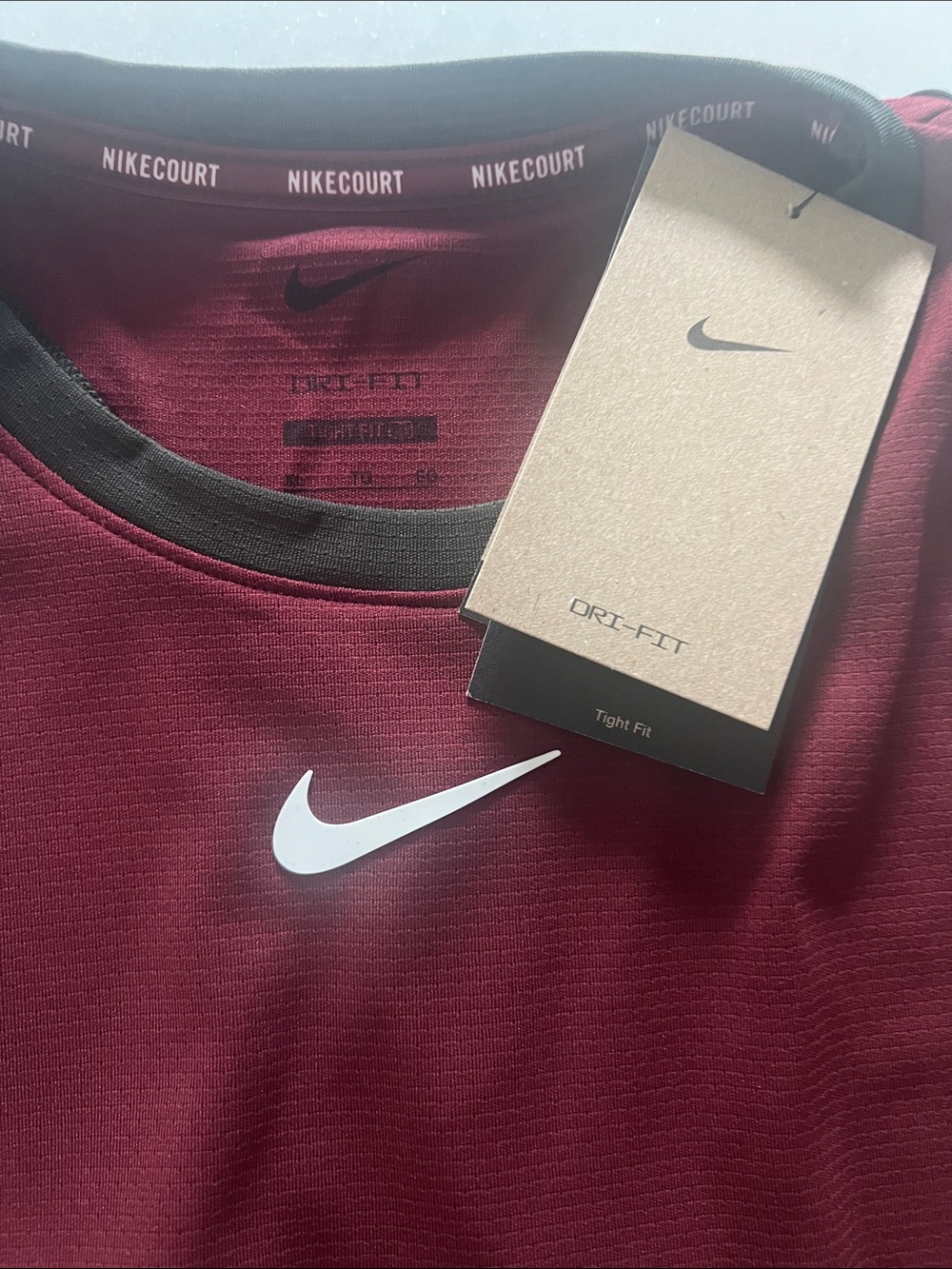 Nike Burgundy Tennis Dress with White Trim - Picture 2 of 6
